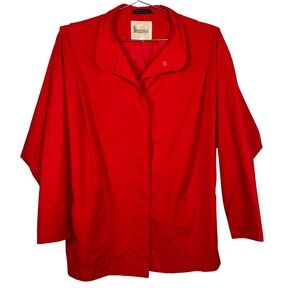 Vintage‎ Niccolini Red Chore Jacket Womens 13/14 Oversized Utility Coat Korea